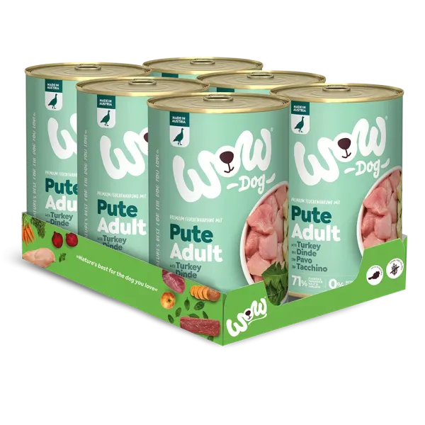 Wow Dog Adult | Pute mit Zucchini + Löwenzahn 6x400g